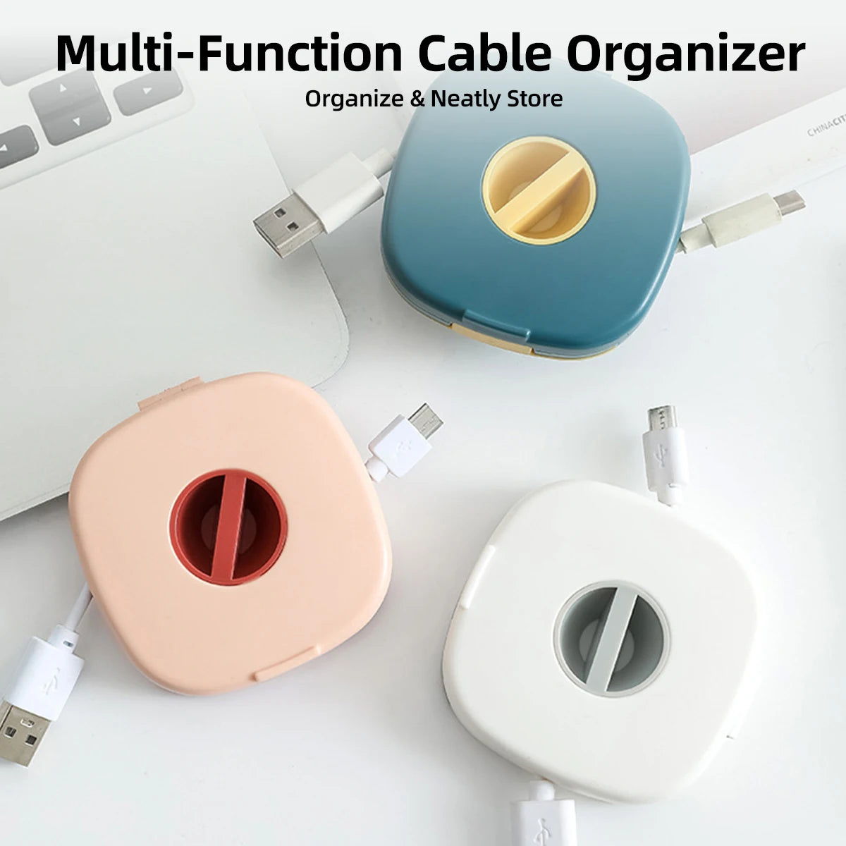 FONKEN Round Cord Organizer & Cable Winder | Home Office