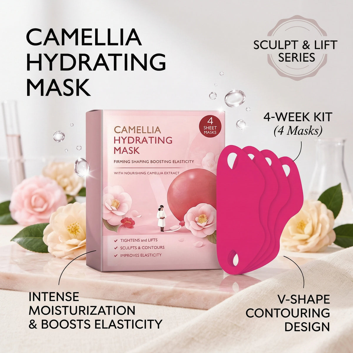 Camellia Hydrating Jawline Firming Mask | V-Shape Face Lift