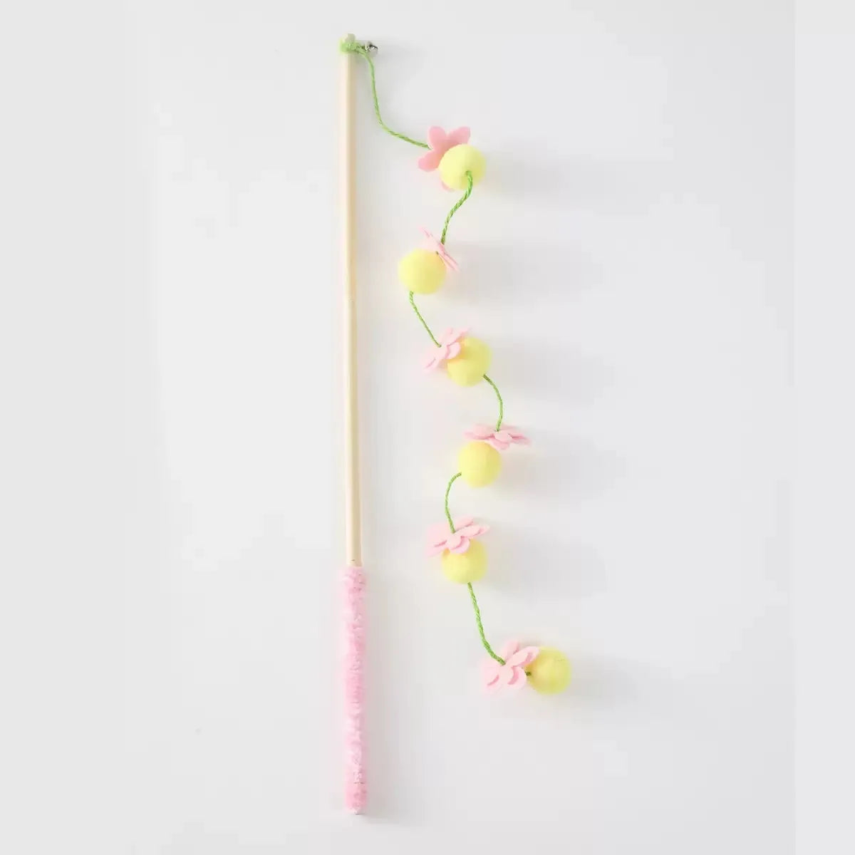 Fruit-Shaped Plush Cat Wand Toy | Wooden Handle Stick