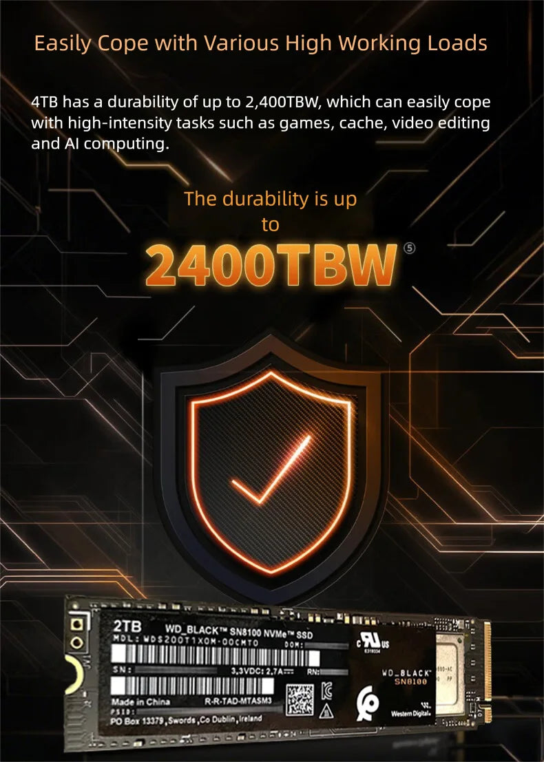 WD SN8100 PCIe 5.0 NVMe SSD 1TB/2TB/4TB – 14900MB/s M.2 2280