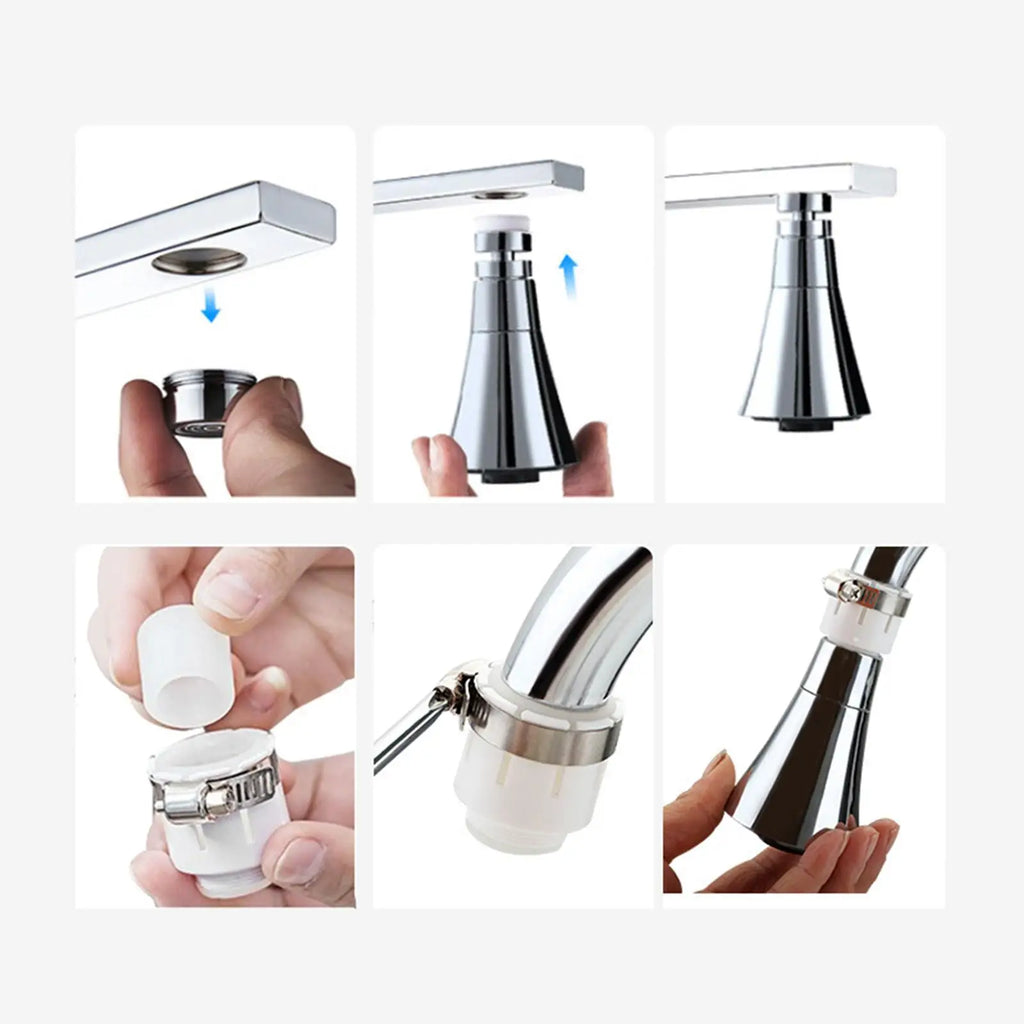 3-Function Kitchen Faucet Sprayer Head | 360° Water Saving Nozzle