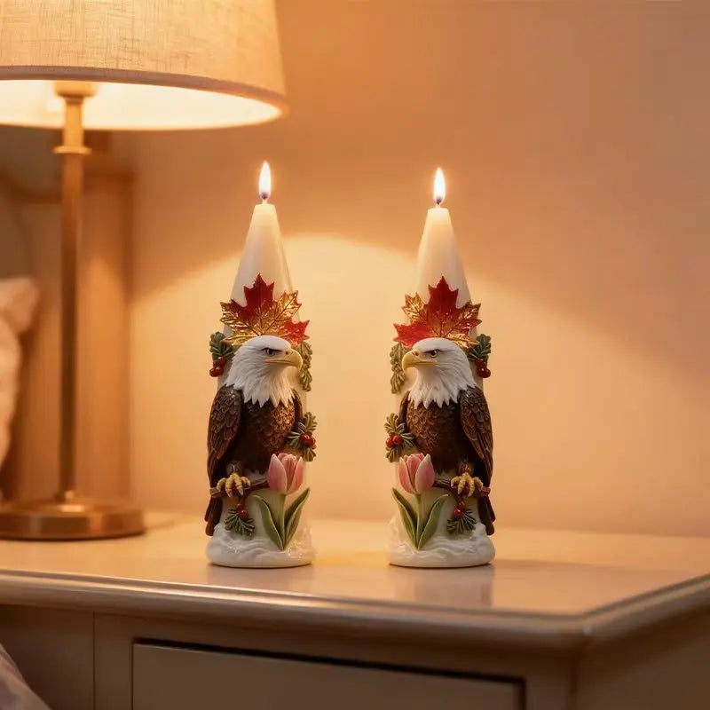 Bald Eagle & Autumn Leaf Silicone Mold – DIY Candle & Soap