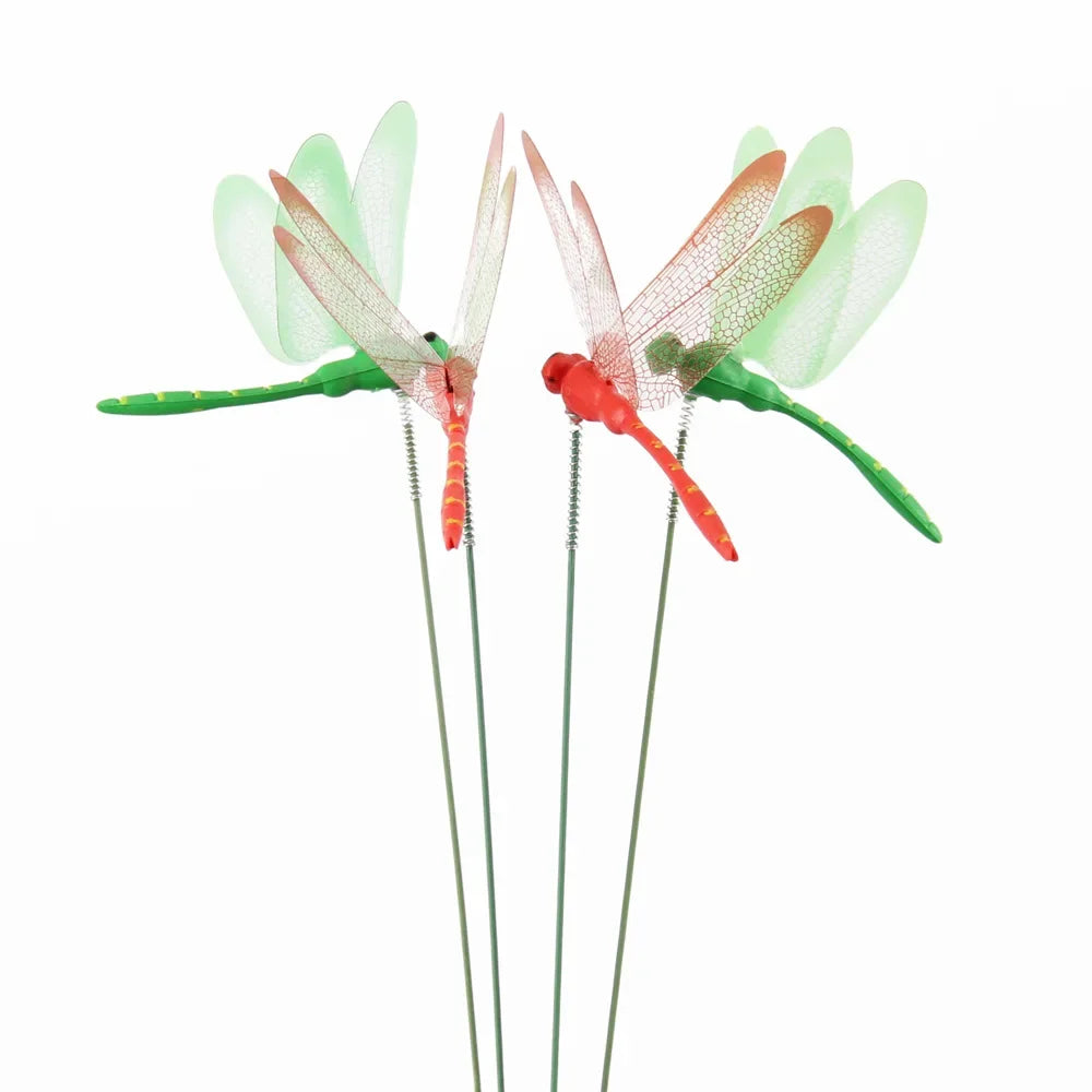 10-Pack Dragonfly Garden Stakes | Potted Plant Décor Picks