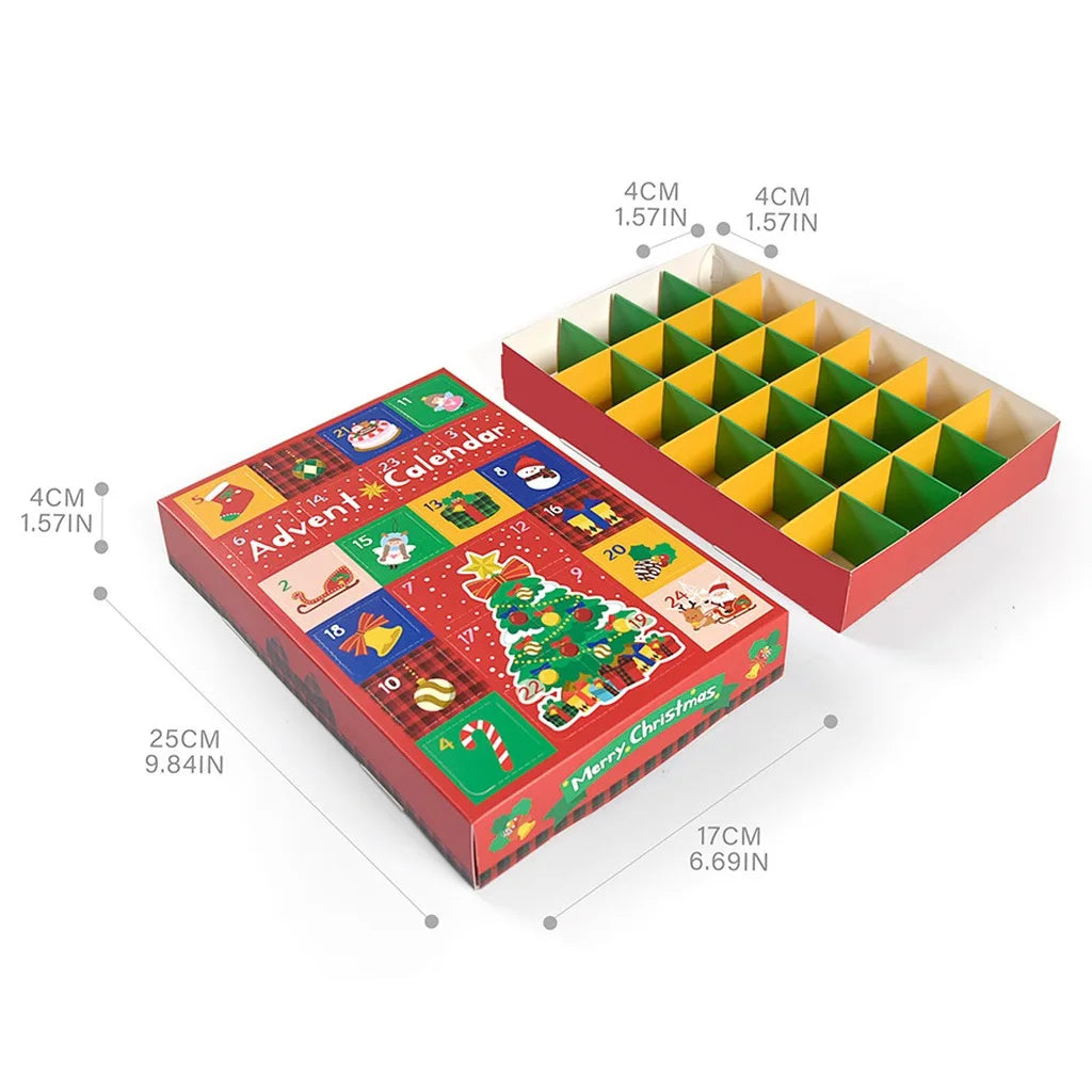 Christmas Advent Calendar Punch Box 24-Grid 5-Pack