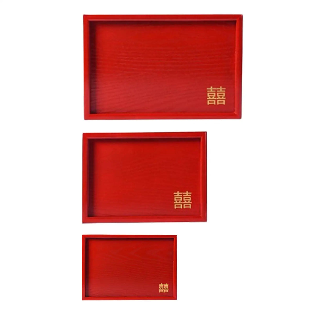 Xi Character Wooden Wedding Serving Tray | Happiness Decor