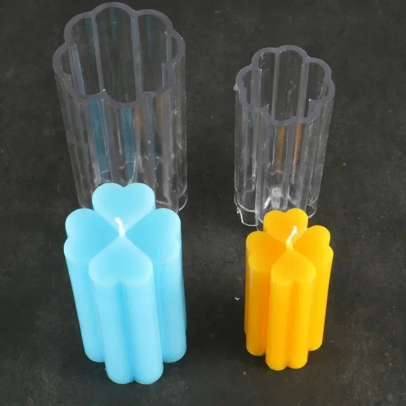 Four-Leaf Clover Cylinder Candle Mold – DIY Candle Making