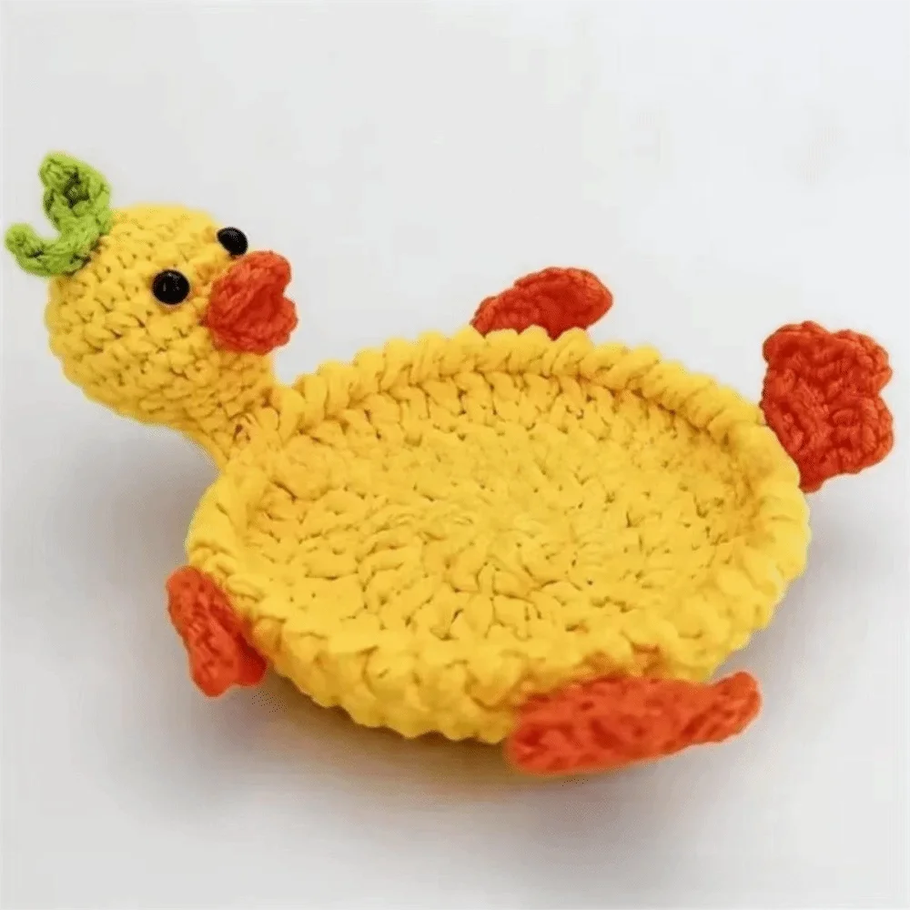 Handmade Crochet Animal Coaster – Knitted Cotton Drink Mat