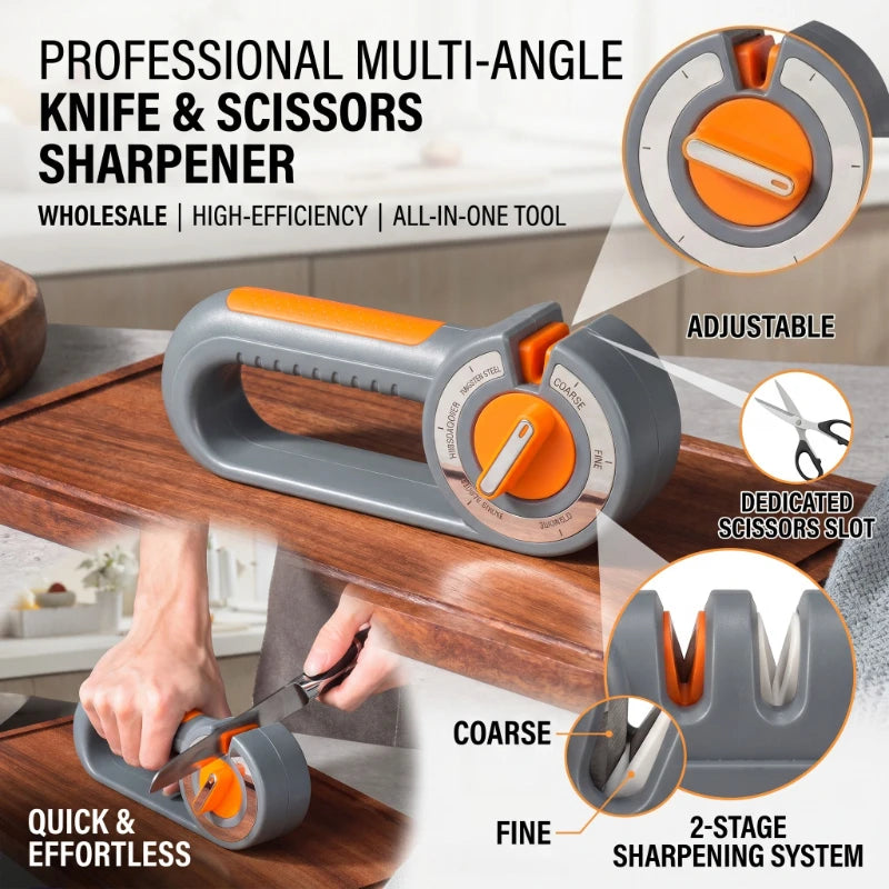 6-in-1 Adjustable Angle Knife Sharpener | Tungsten & Diamond
