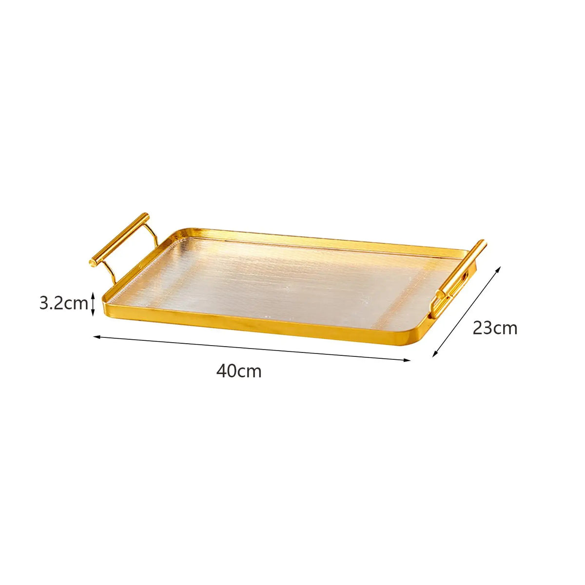 Luxury Metal Decorative Serving Tray with Handles | Kesoto