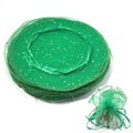 Round Organza Drawstring Gift Pouches – 10pc Sequin Tulle