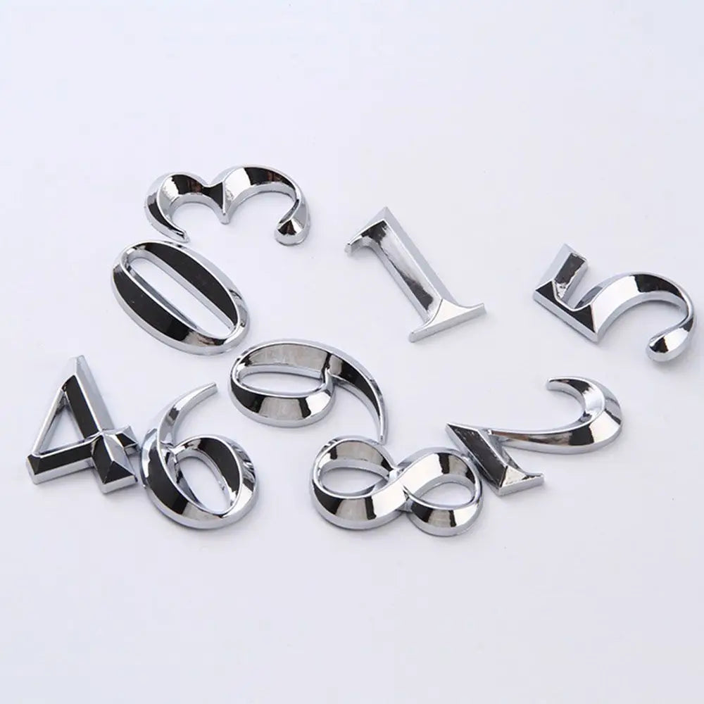3D Self-Adhesive House Number Stickers | Modern ABS Digits