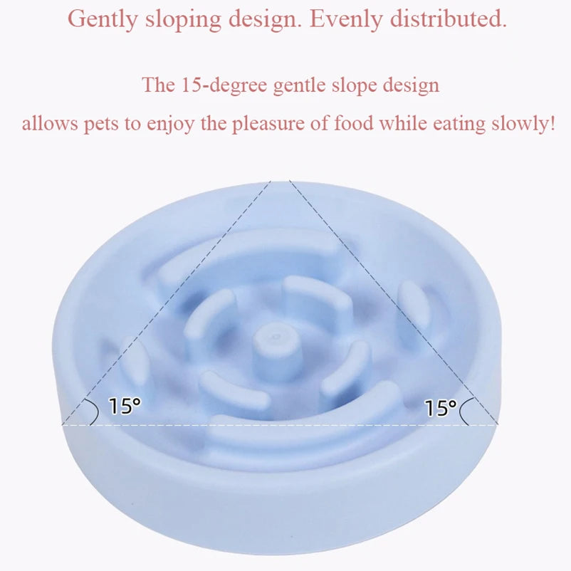 Slow Feeder Dog Bowl – Anti-Choke Round Pet Food Bowl