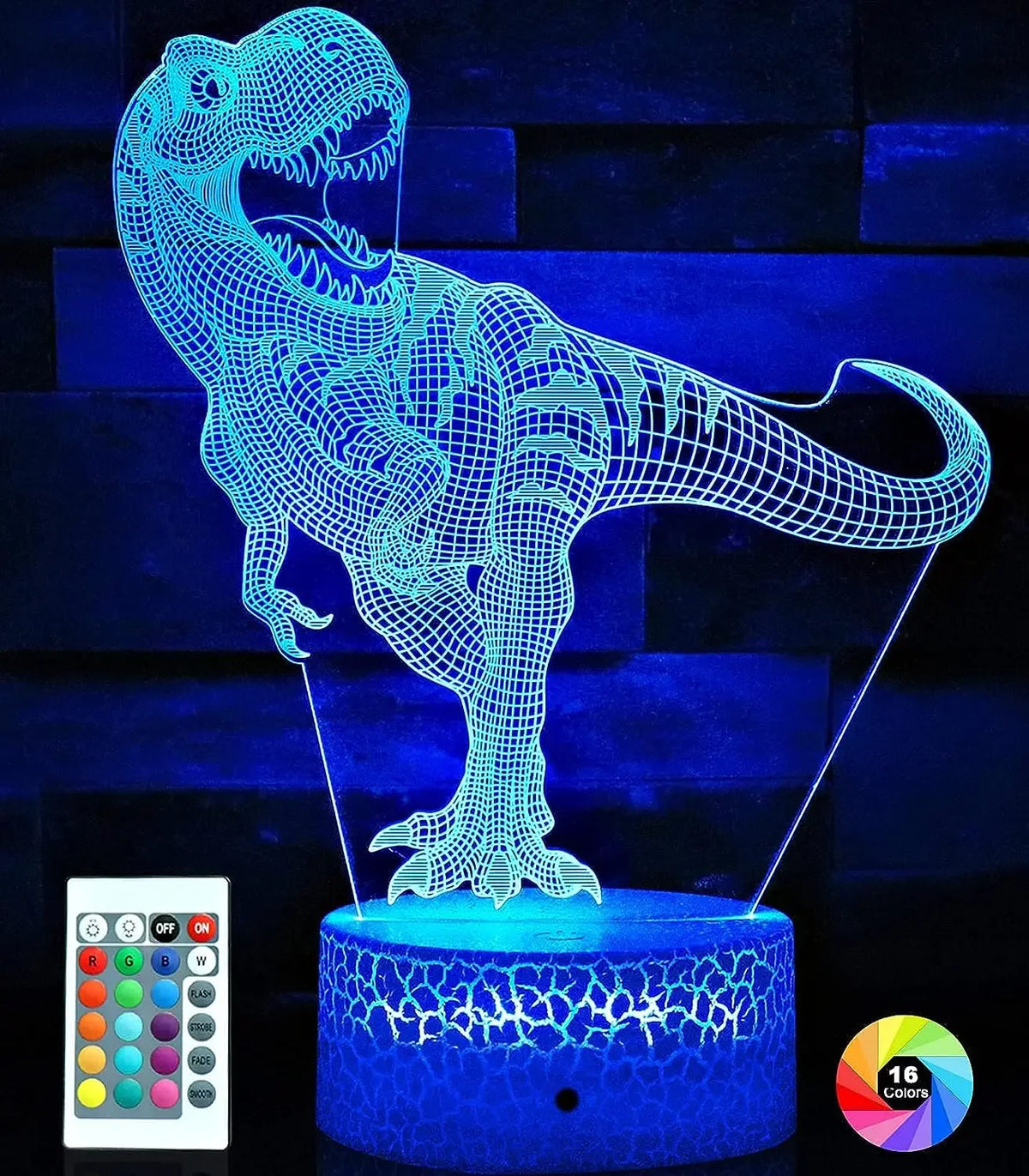 Spinosaurus 3D LED Night Light for Kids – 7 Color Dino Lamp