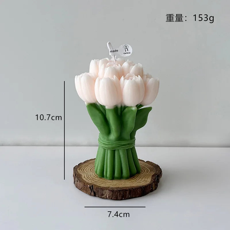 Tulip Bouquet Aromatherapy Candle – Floral Home Décor Gift