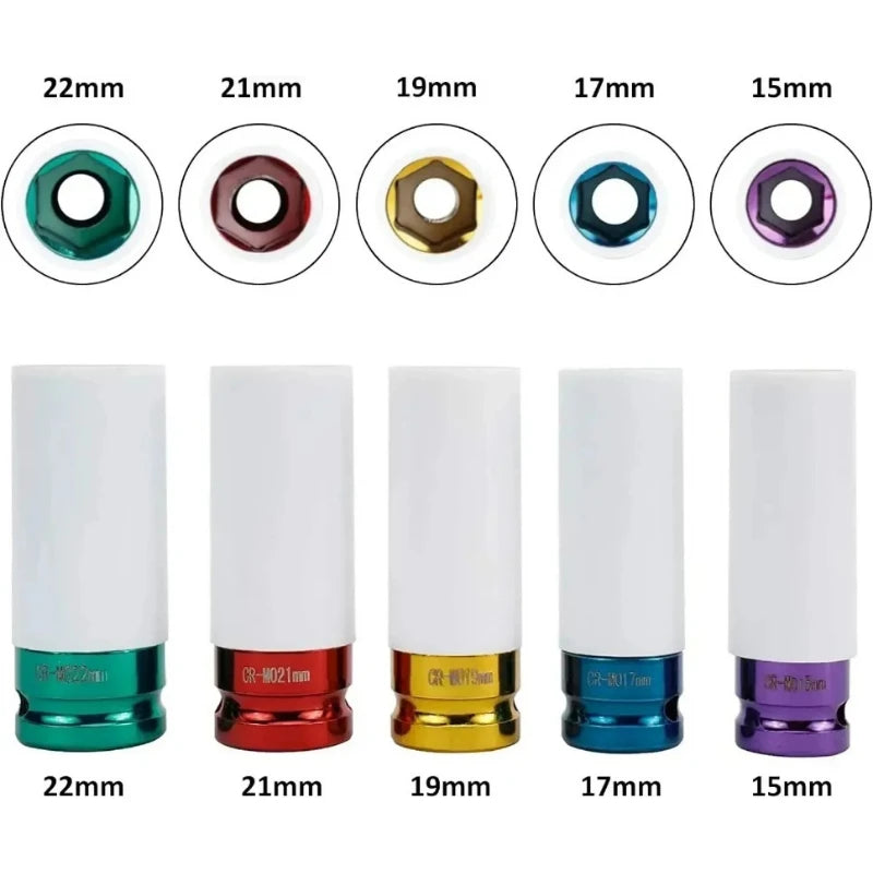 Wheel Hub Nylon Protective Socket Set – 3/4/5 Pc Chrome-V