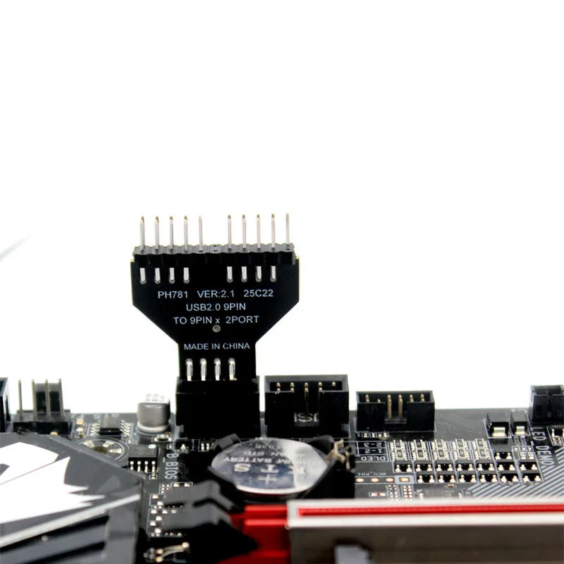 USB 3.0 19-Pin to Dual USB 2.0 9-Pin Splitter Adapter Cable