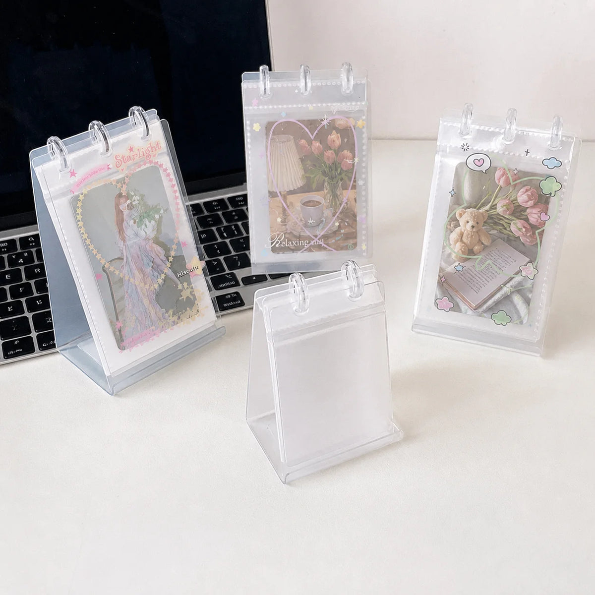 Kpop 3-Inch Standing Photo Card Album – Cute Desk Organizer