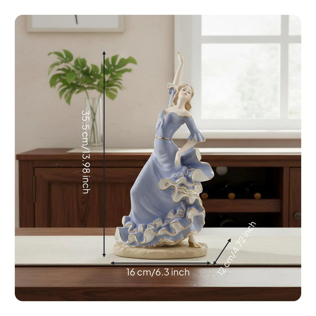 White Porcelain Ceramic Lady Figurine | Elegant Home Décor