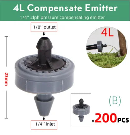 Pressure Compensating Drip Irrigation Drippers 2L 4L 8L | 50–200 Pack