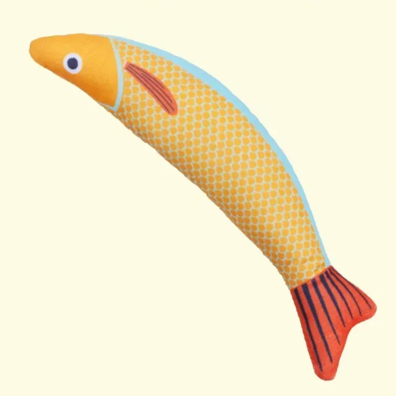 Cat Plush Saury Fish Toy – Chew, Tease & Self-Play