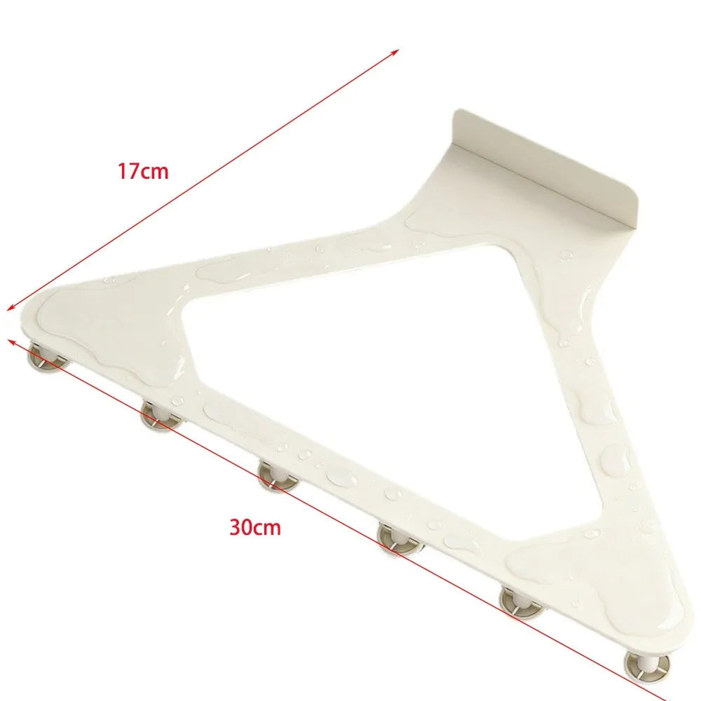 No-Drill Over-the-Door Triangular Hook Organizer | Cream