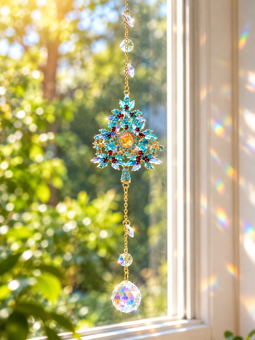 Crystal Christmas Tree Suncatcher – Rainbow Prism Ornament