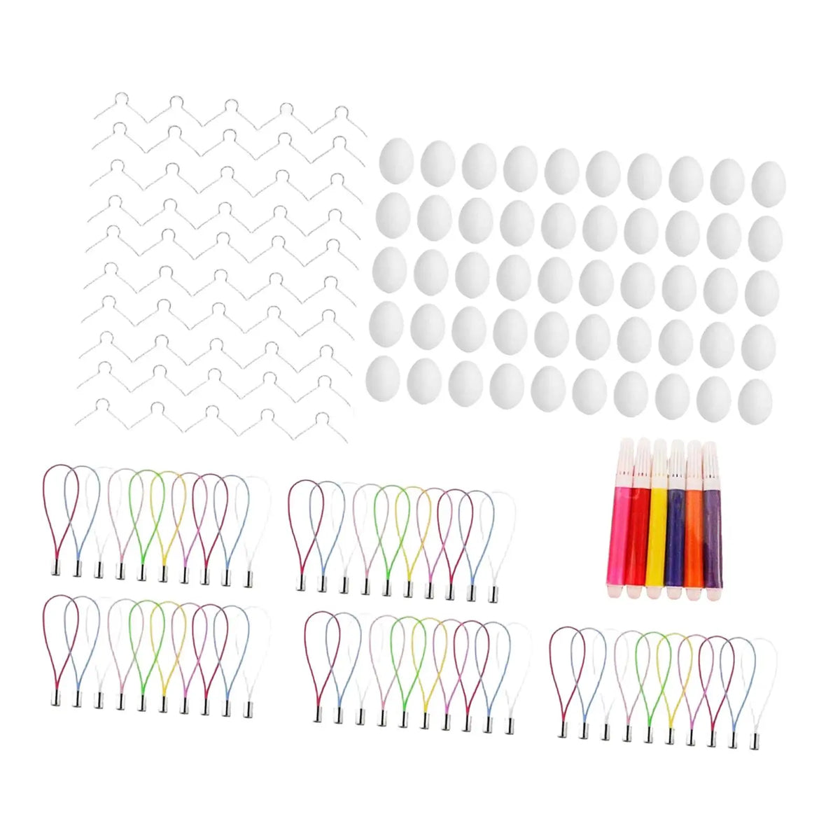 DIY Paintable Easter Egg Kit – 50 Blank Eggs, Pens & Straps
