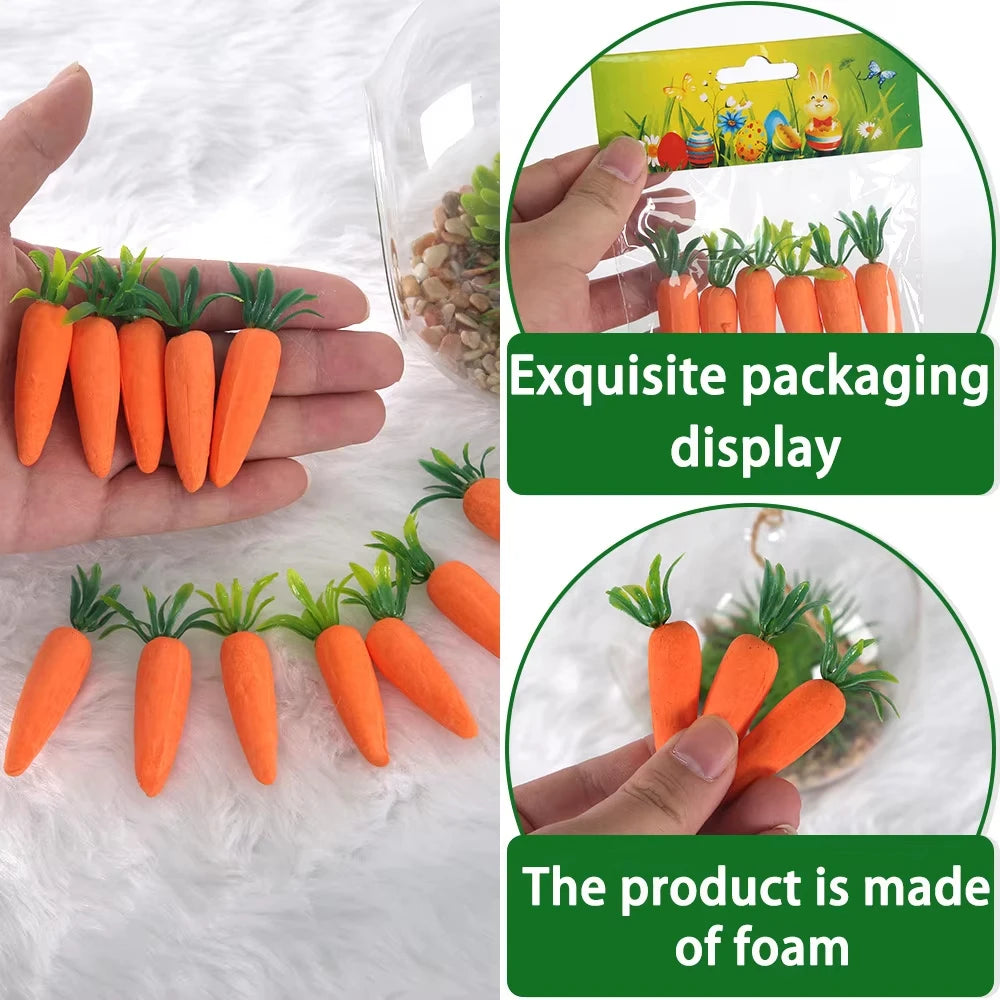 12-Pack Easter Foam Carrot Ornaments – Spring Party Décor