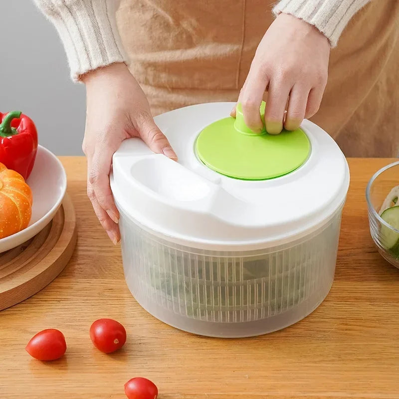 Manual Salad Spinner & Vegetable Drain Basket | Kitchen Tool