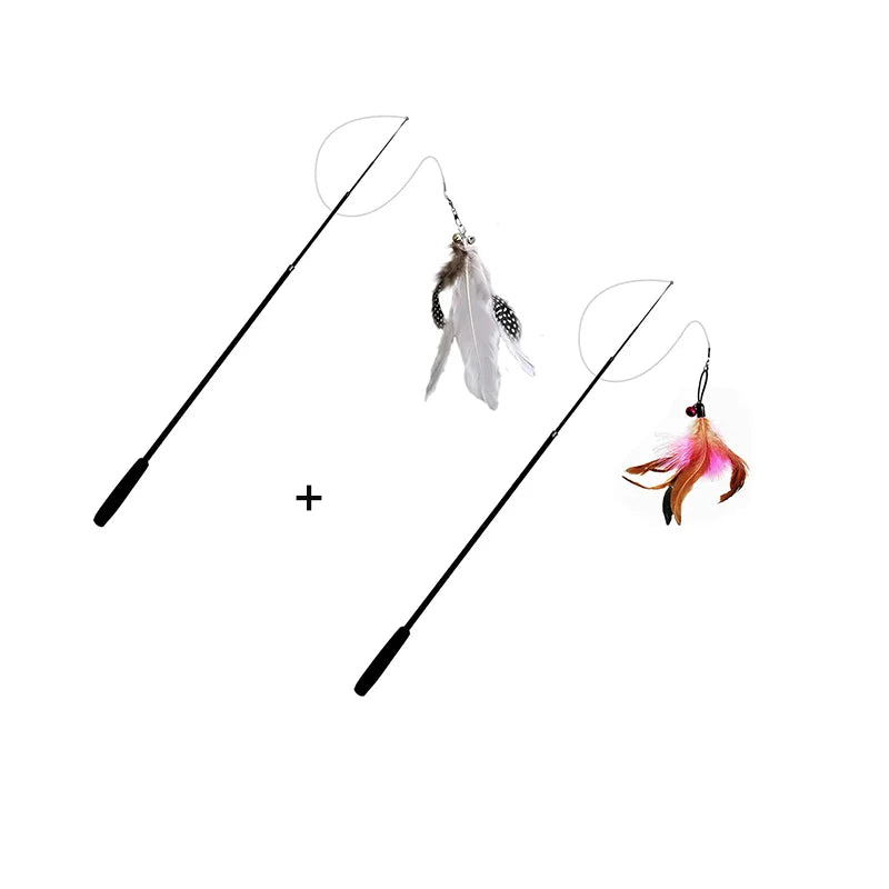 1.8m Telescopic Carbon Fiber Feather Cat Wand Toy | 4-Section