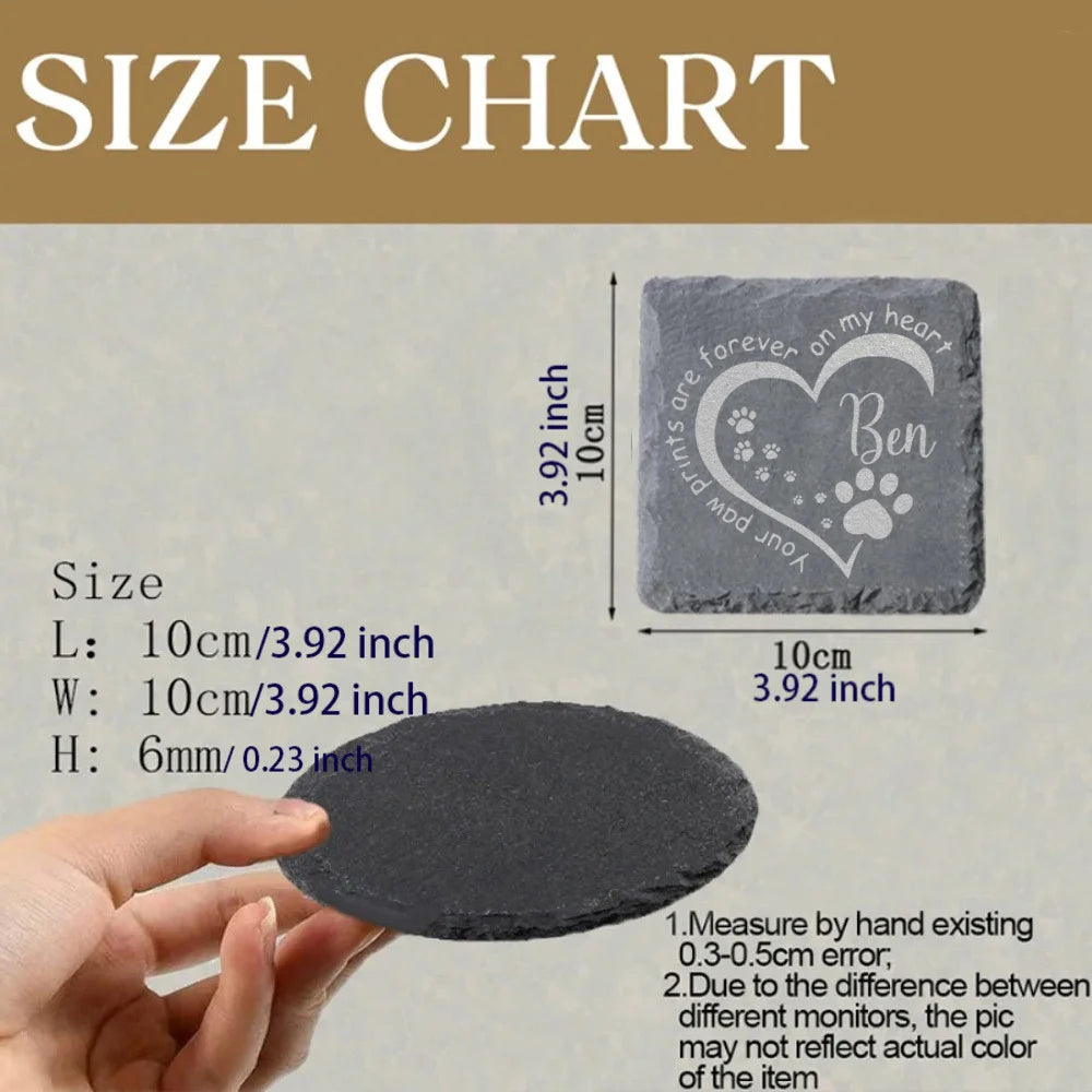 Personalized Dog Memorial Garden Stone | Pawprint Keepsake