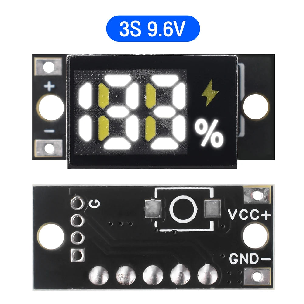 1S–4S LiFePO₄ Battery Level Indicator Module | LED Gauge