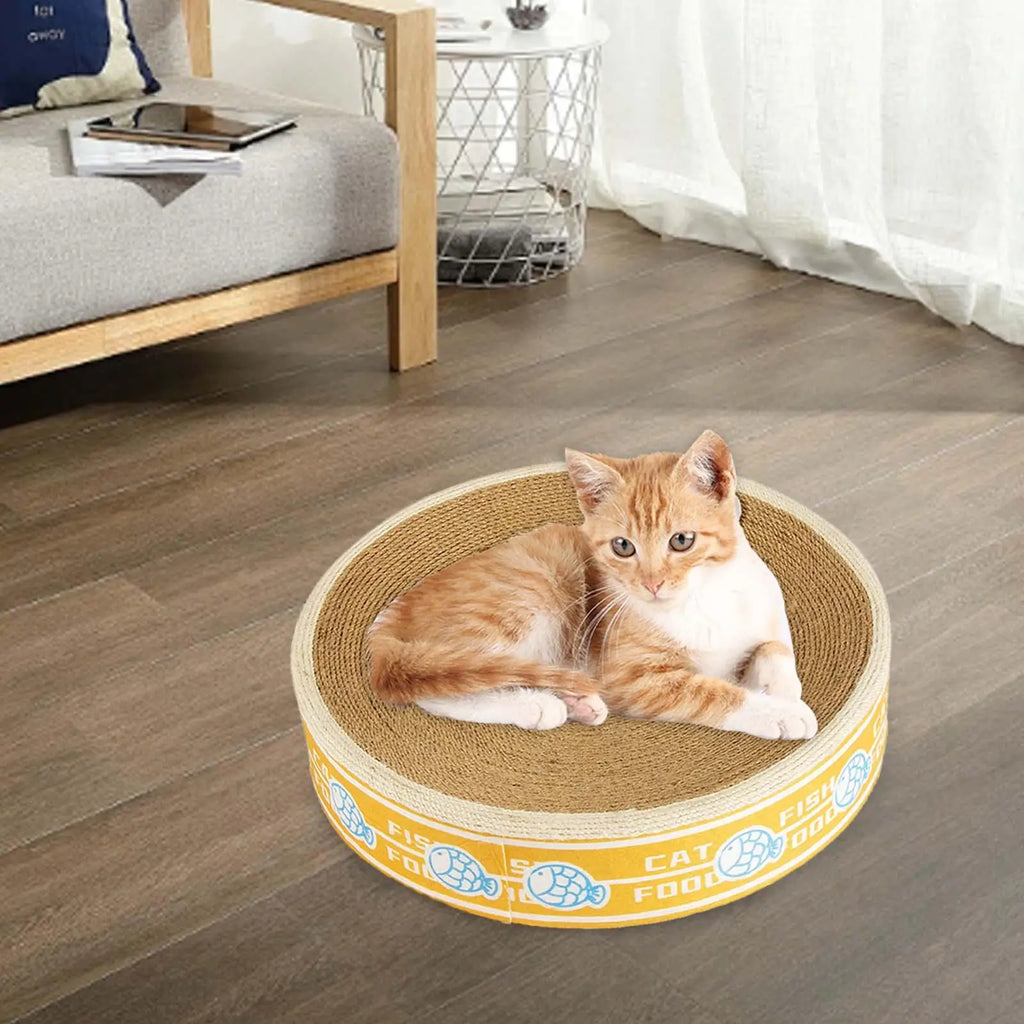 Kesoto Round Sisal Cat Scratcher Lounge Bed | Furniture Guard