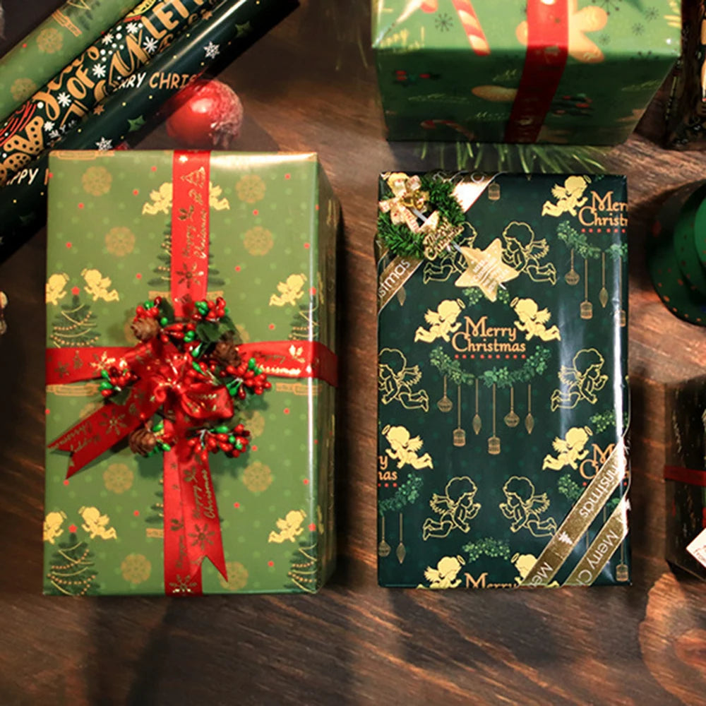 Christmas Wrapping Paper – Snowflake, Tree & Ornament Prints
