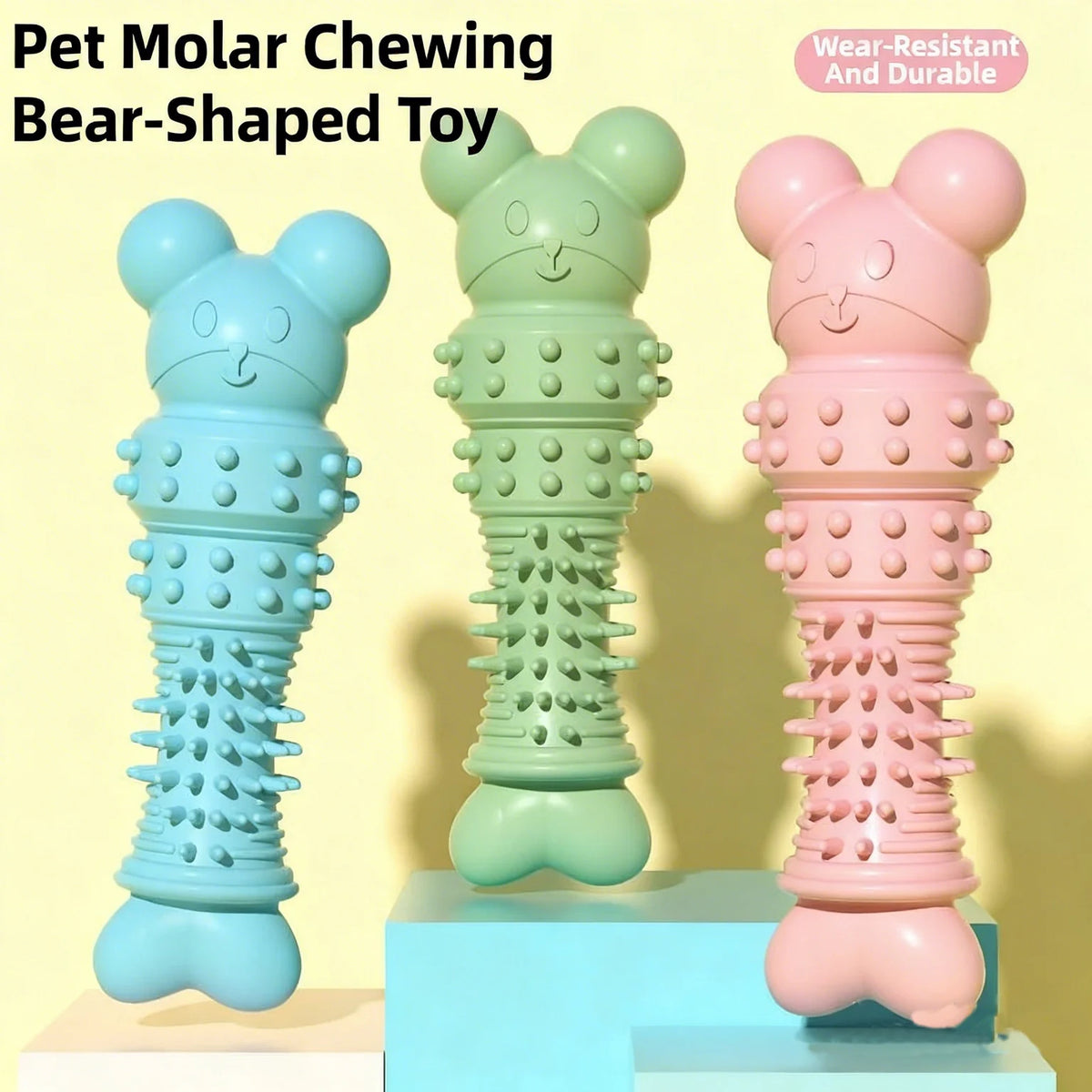 Bear-Shaped Pet Chew Toy – Bite-Resistant Teeth Grinding Rod