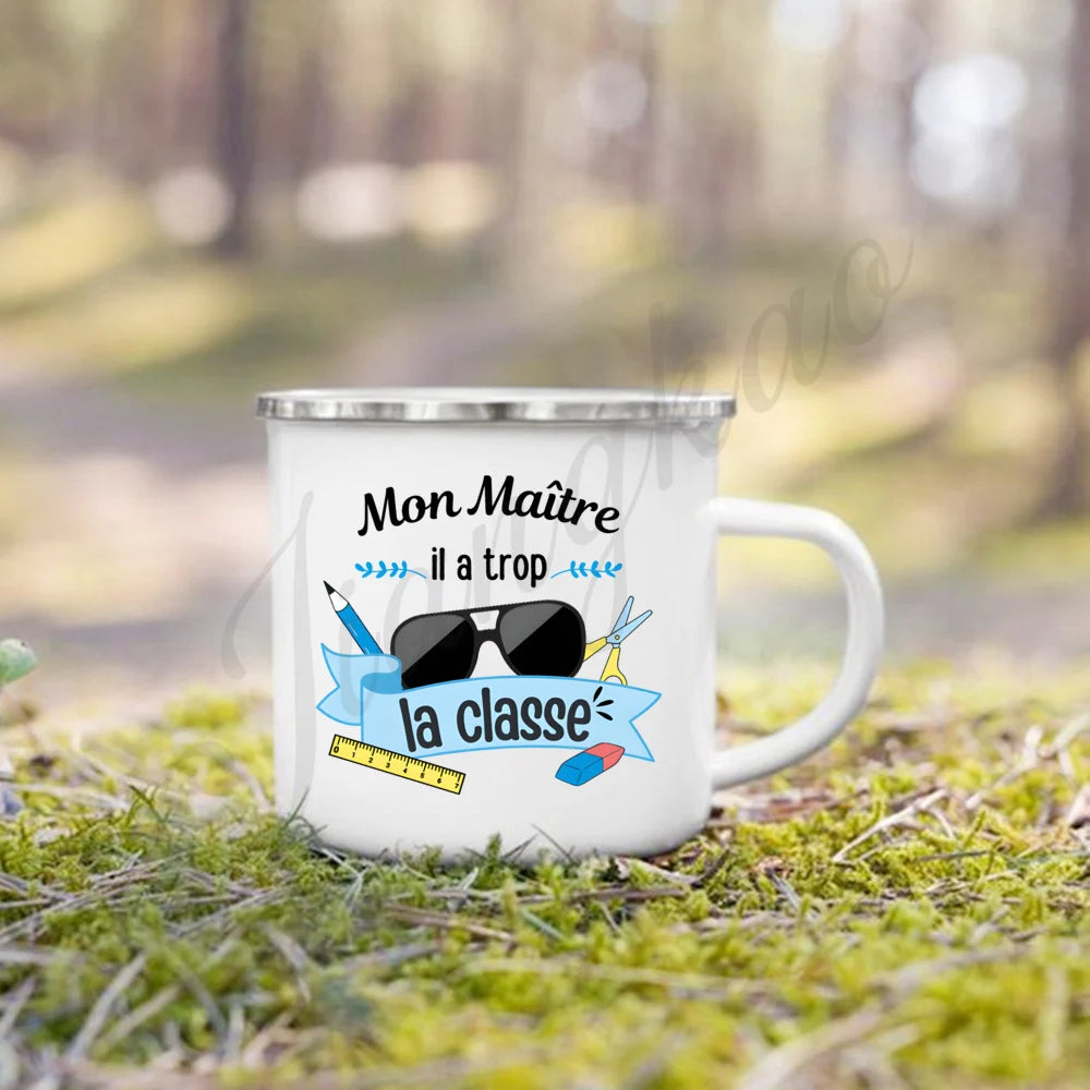 Vacation Print Enamel Coffee Mug | Teacher's Day Gift