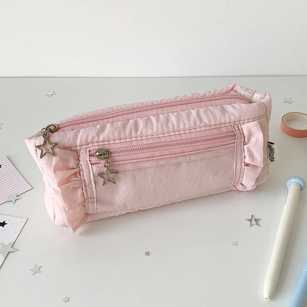 Large Capacity Transparent Window Pencil Case & Pen Bag