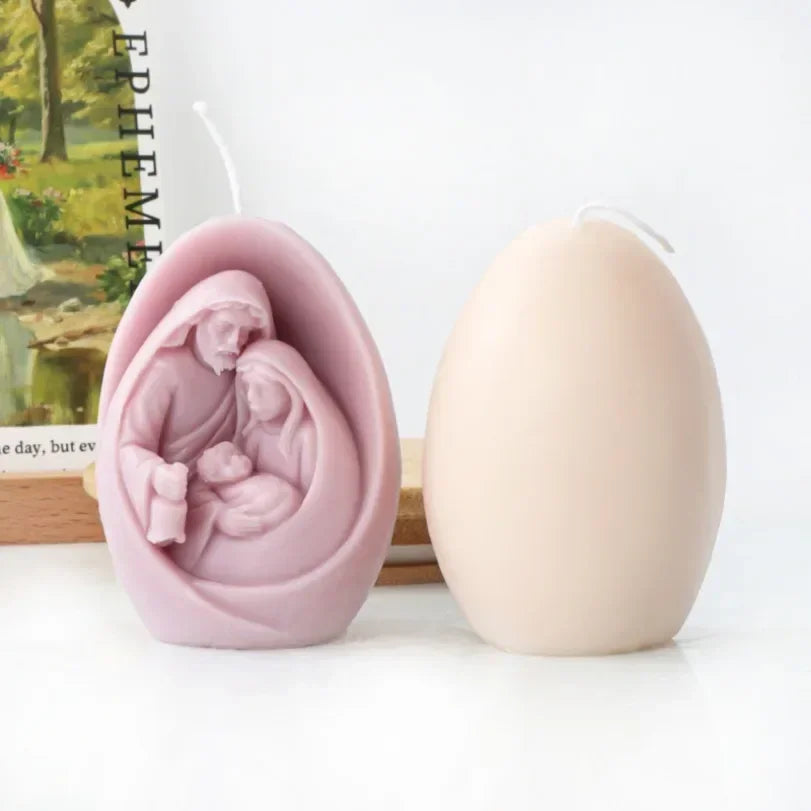 3D Jesus & Virgin Mary Silicone Mold – Candle, Soap & Resin