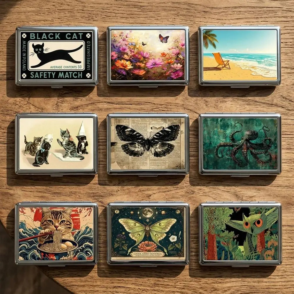 Vintage Metal Card Case | Snap-Close Card & ID Holder