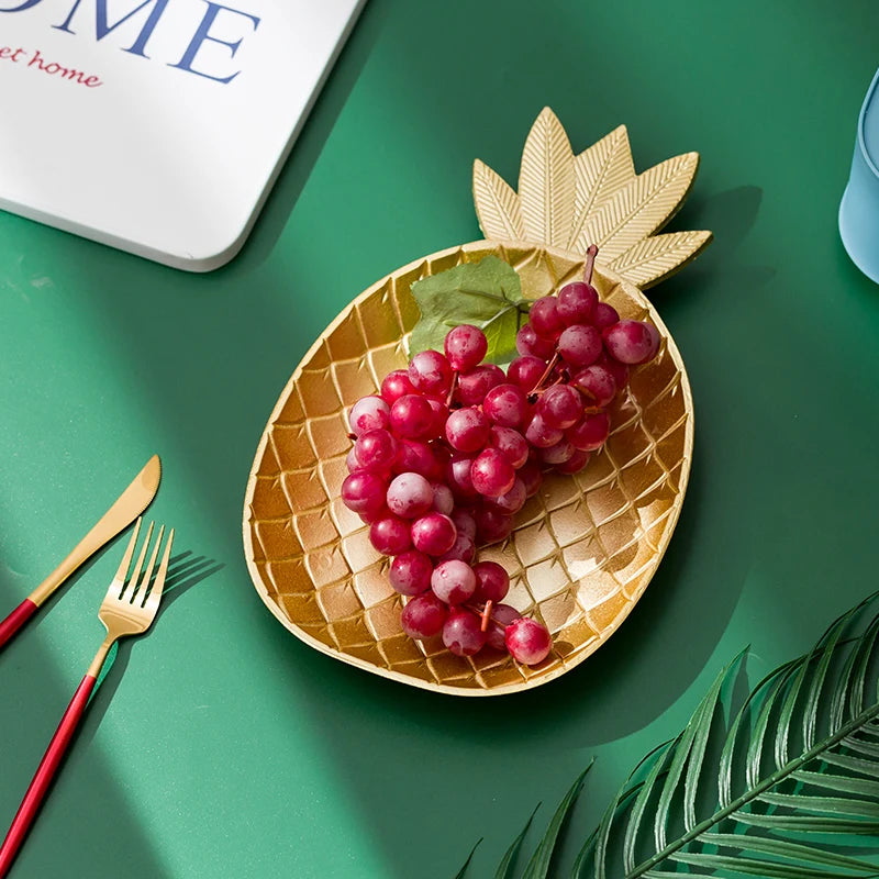 Gold Pineapple Leaf Jewelry Tray | Minimalist Storage Dish