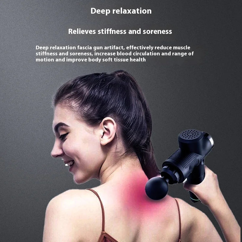 LCD Fascia Gun – 30-Speed Percussion Muscle Massager, 6 Heads