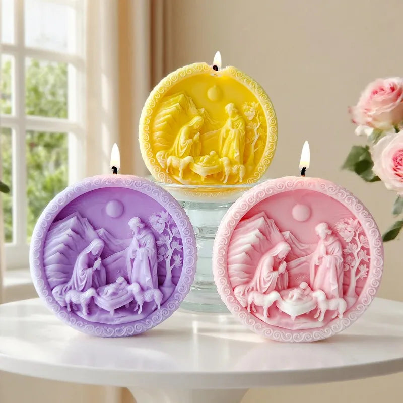 Jesus & Virgin Mary Silicone Mold – DIY Candle Soap Gypsum