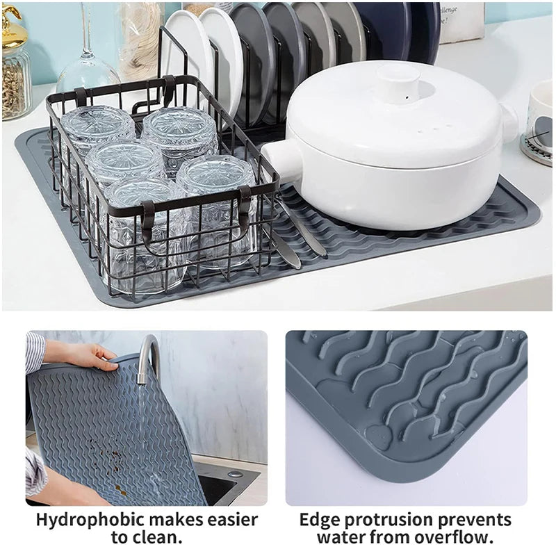 Silicone Kitchen Drain Mat – Anti-Slip & Heat Insulation Pad