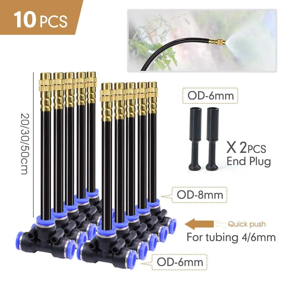 Flexible Brass Misting Nozzle Kit 20/30/50cm – DIY Cooling Spray