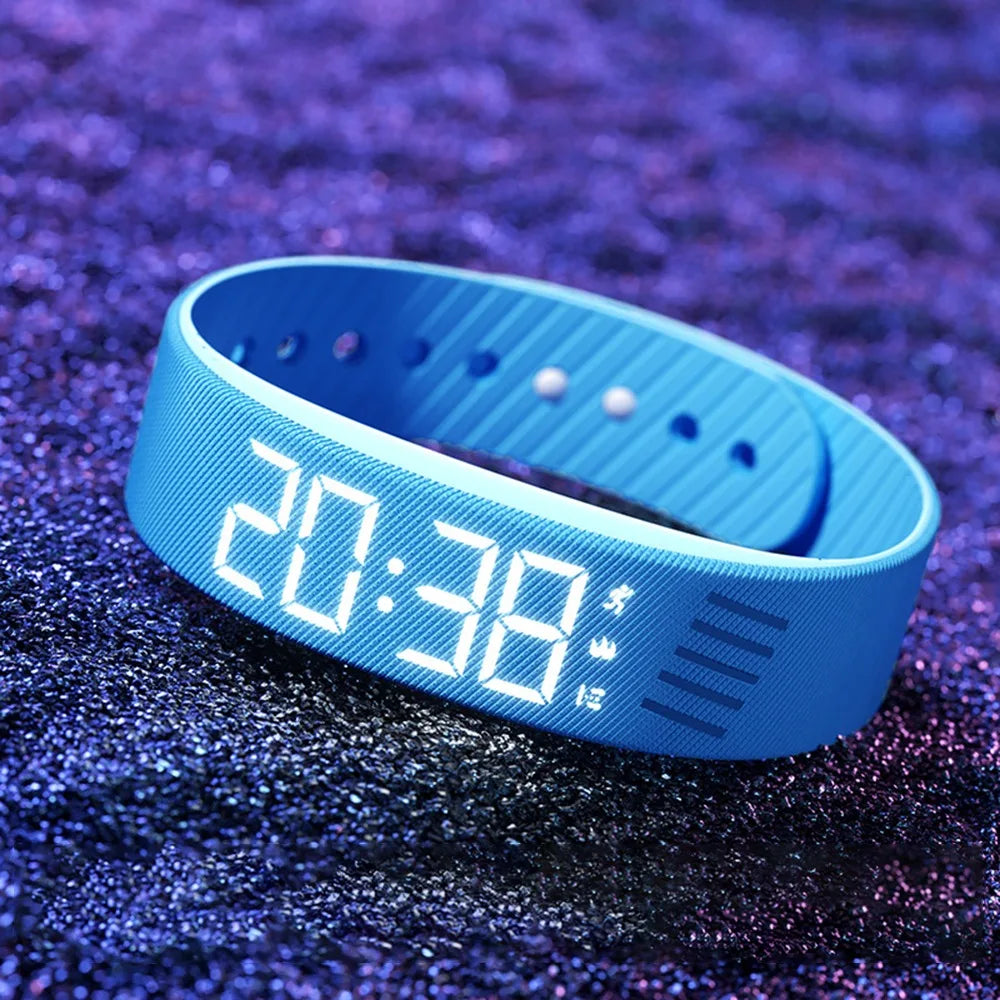 Vibrating Alarm Wristband – LED Clock & Sleep Tracker Watch