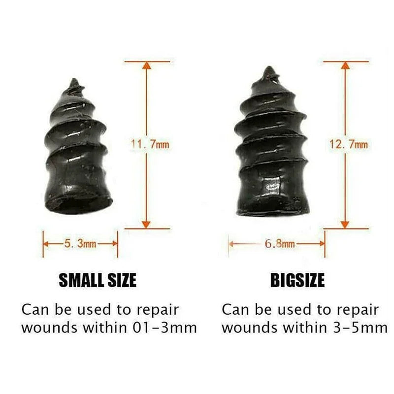 Vacuum Tire Repair Nail Kit 10/30Pcs – Glue-Free Rubber Plugs