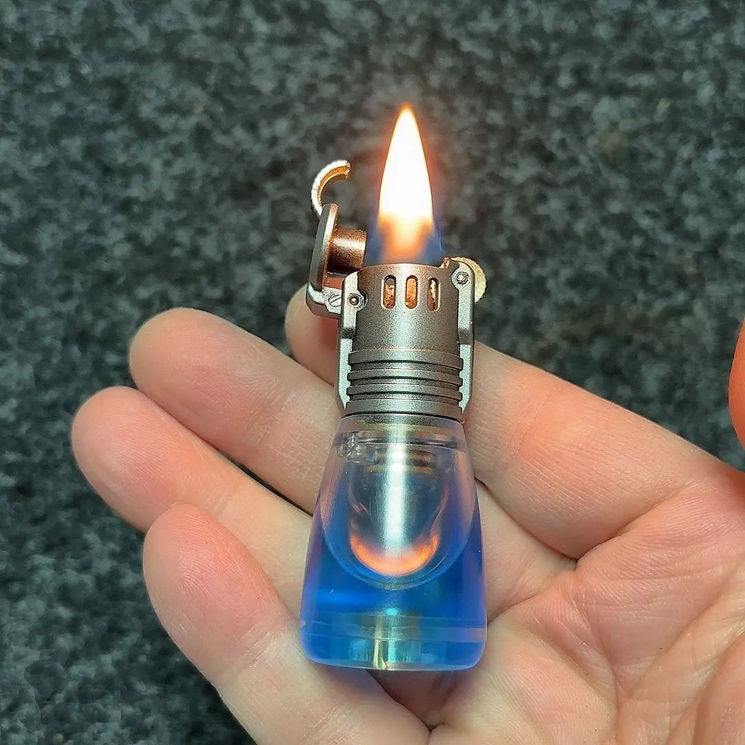 Transparent Acrylic Fuel Lighter | Mini Portable Grinding Wheel