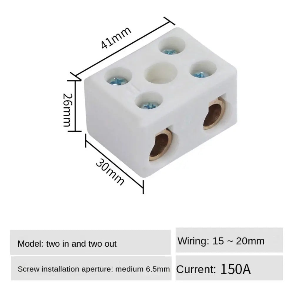 Ceramic Terminal Block 1-In/1-Out & 2-In/2-Out Screw Post 250V