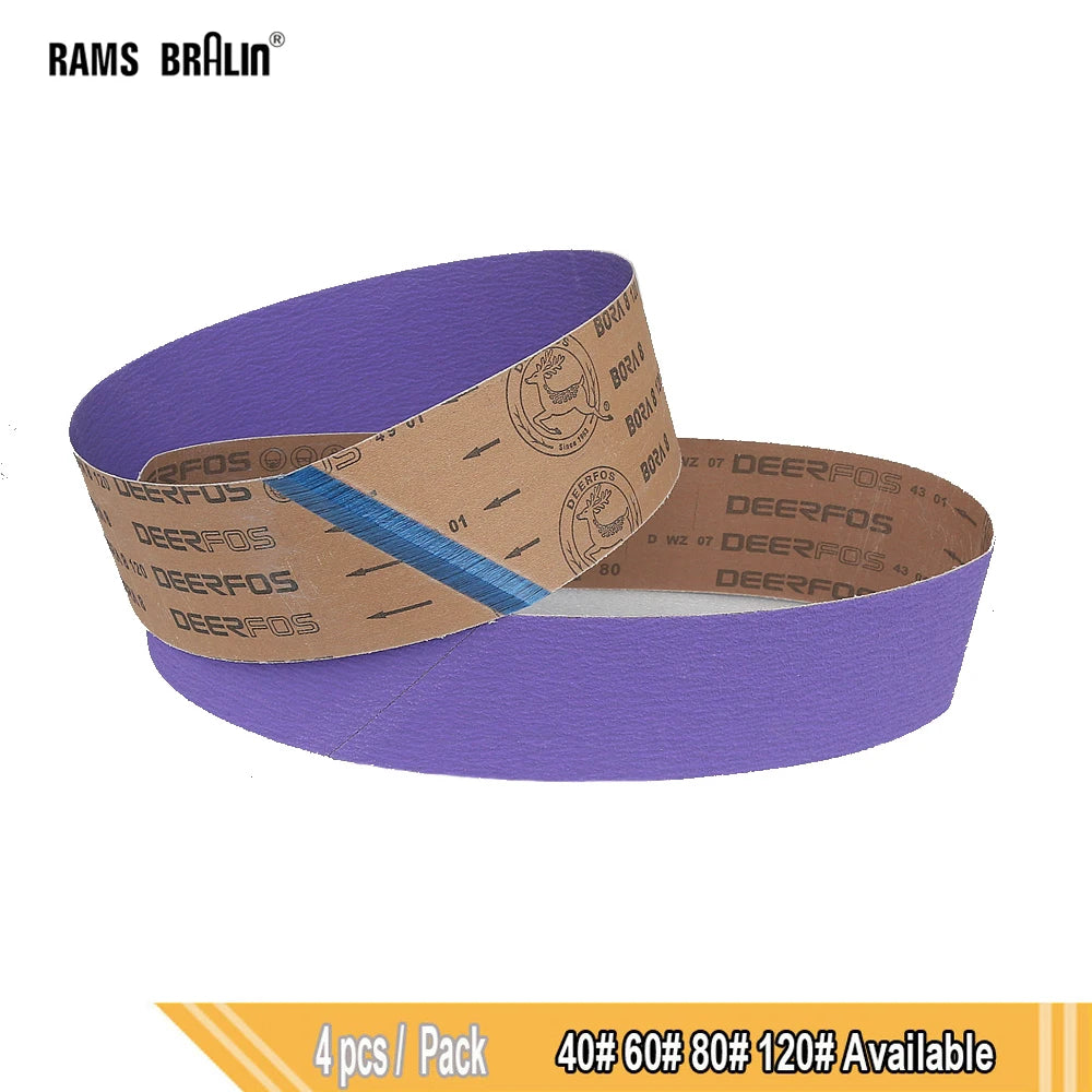 Zirconia Sanding Belts 1000x100mm 4-Pack – P40 P60 P80 P120