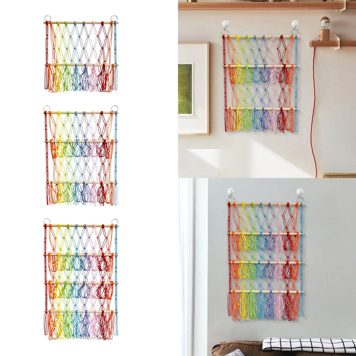 Handwoven Cotton Rope Stuffed Animal Hammock | Toy Organizer